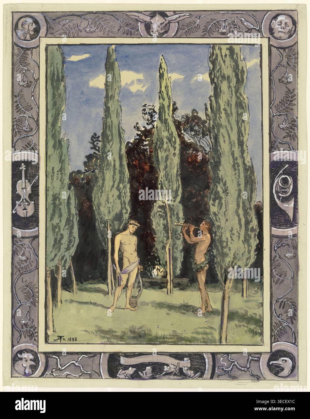 Hans Thoma – Apollo and Marsyas (1888), oil on canvas. German Symbolist ...