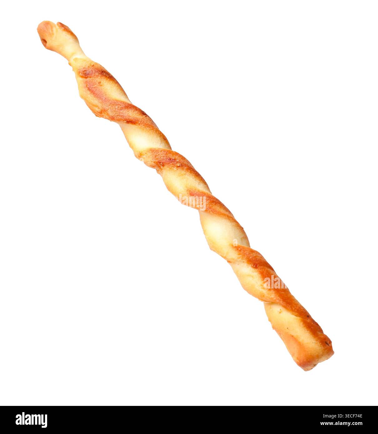 One delicious grissini breadstick isolated on white Stock Photo