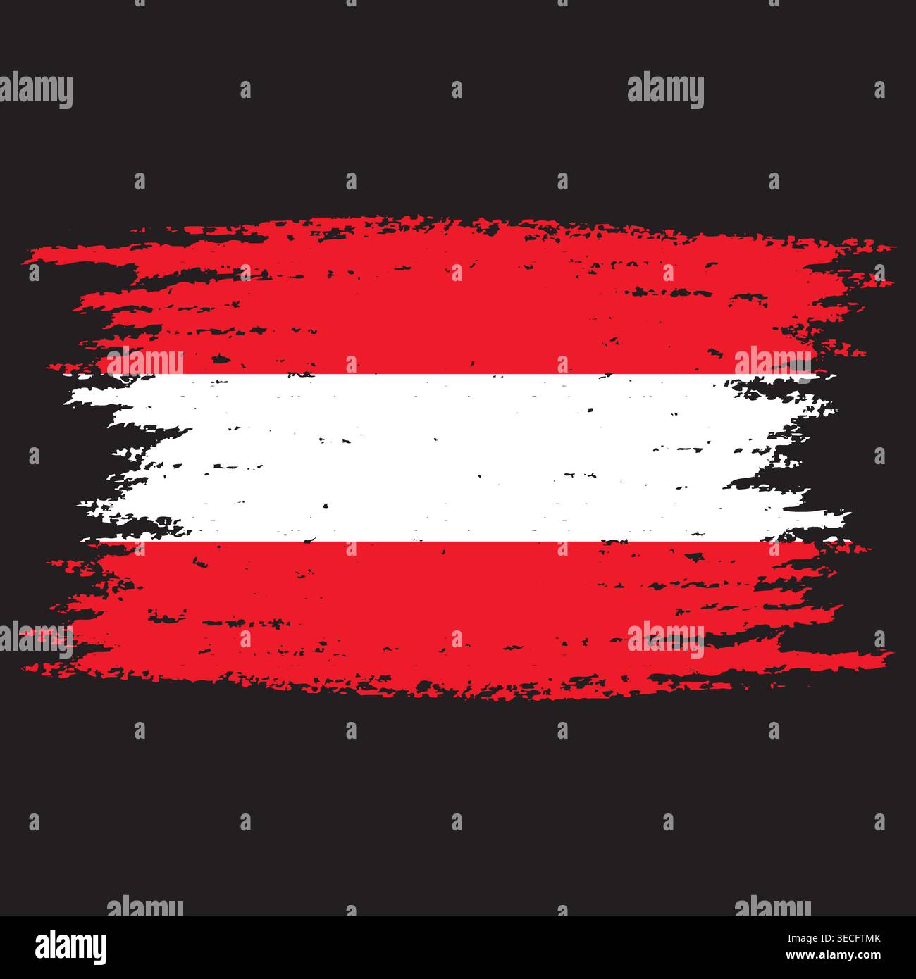 Austria national flag brushstroke texture, distressed grunge artistic Stock Vector