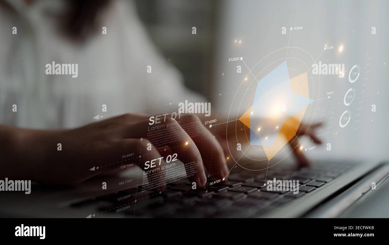 Data analytics and big data strategy for real-time analytics, predictive data modeling, business intelligence analytics, and data-driven decision Stock Photo