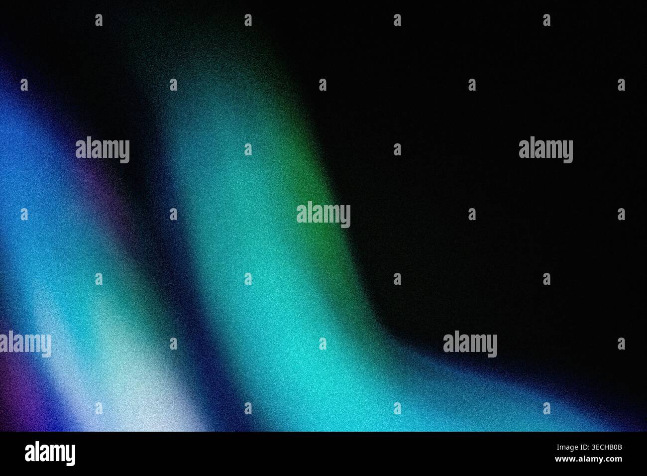 Vertical abstract light streaks in vibrant blue and cyan with film grain Stock Photo