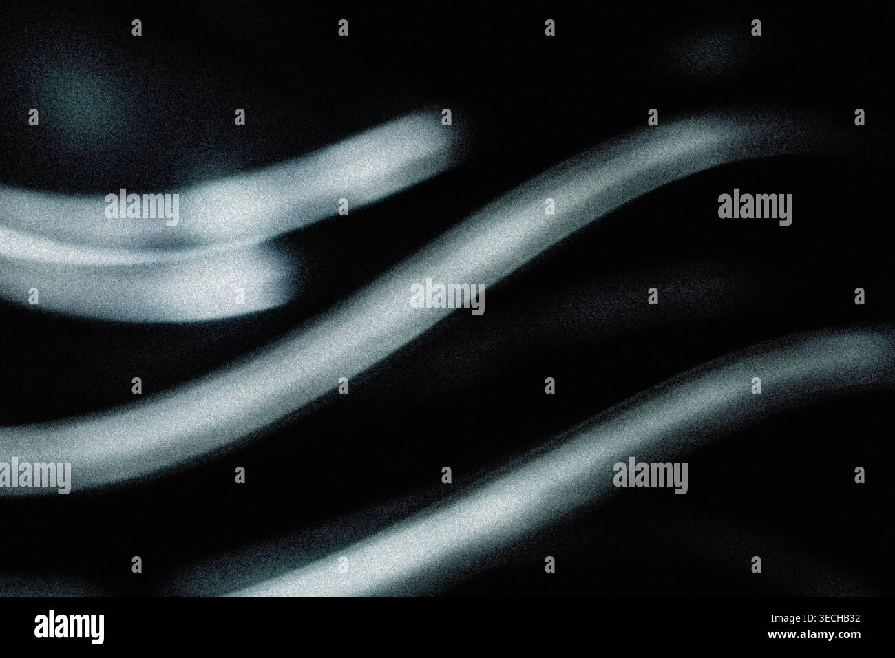 Futuristic blurred light trails on dark background with grainy noise effect Stock Photo