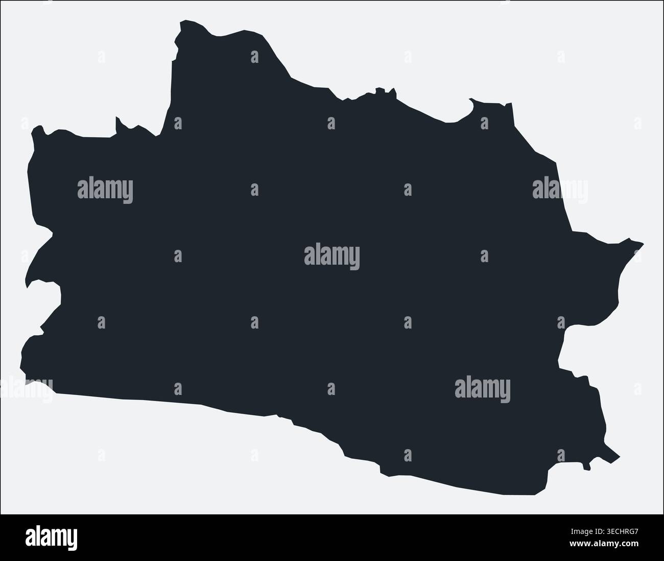 West Java, ID, Indonesia map. Just a simple border map. Shape of the ...