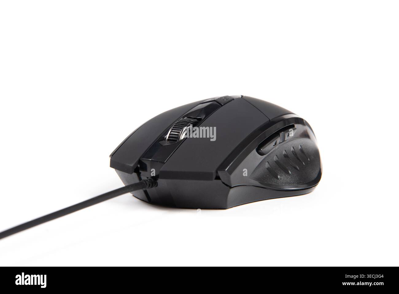 Black wired computer mouse representing technology and digital control Stock Photo