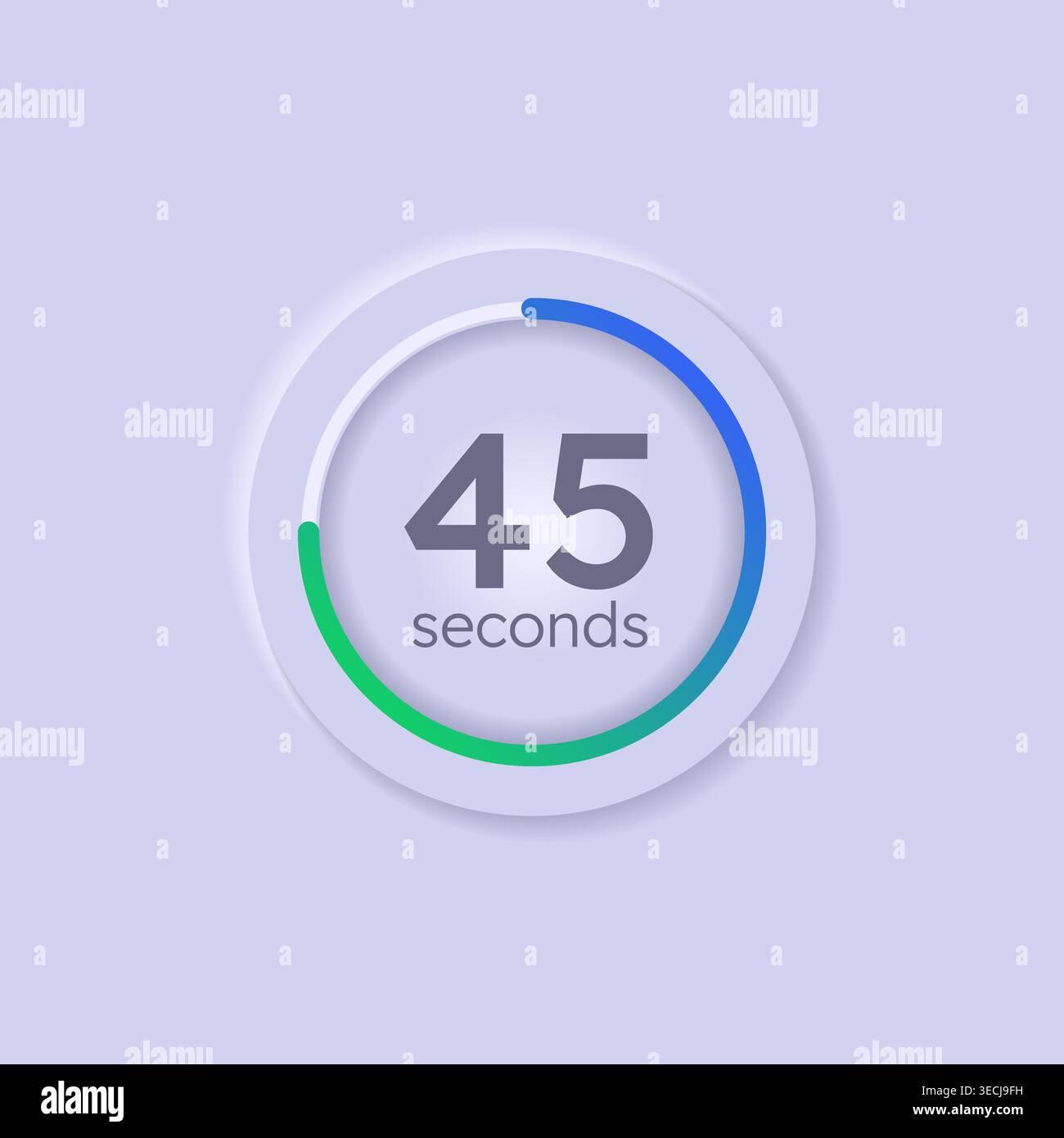 Gradient line neumorphism circular countdown seconds Stock Vector