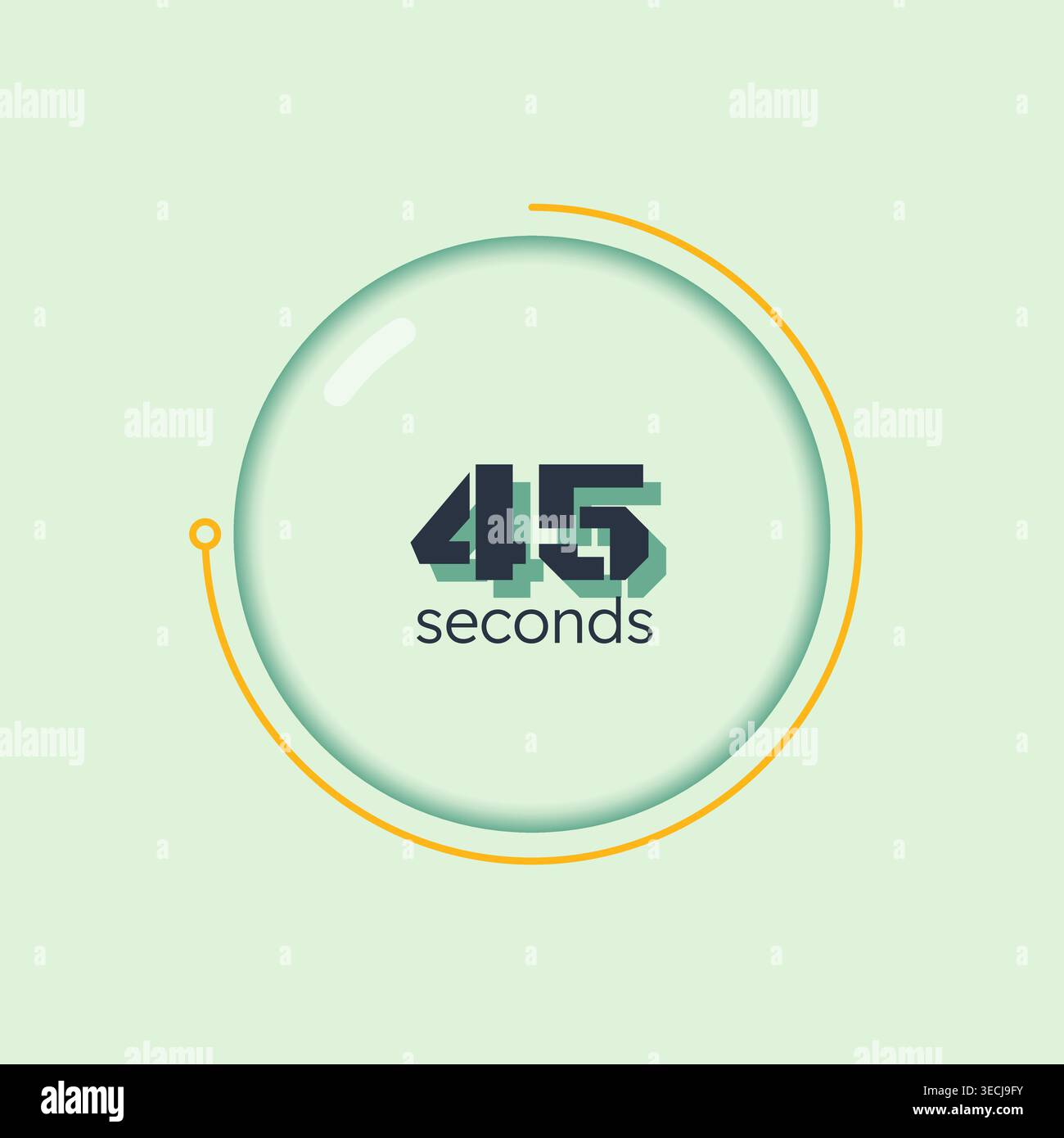 Glassmorphism blob circular countdown seconds Stock Vector
