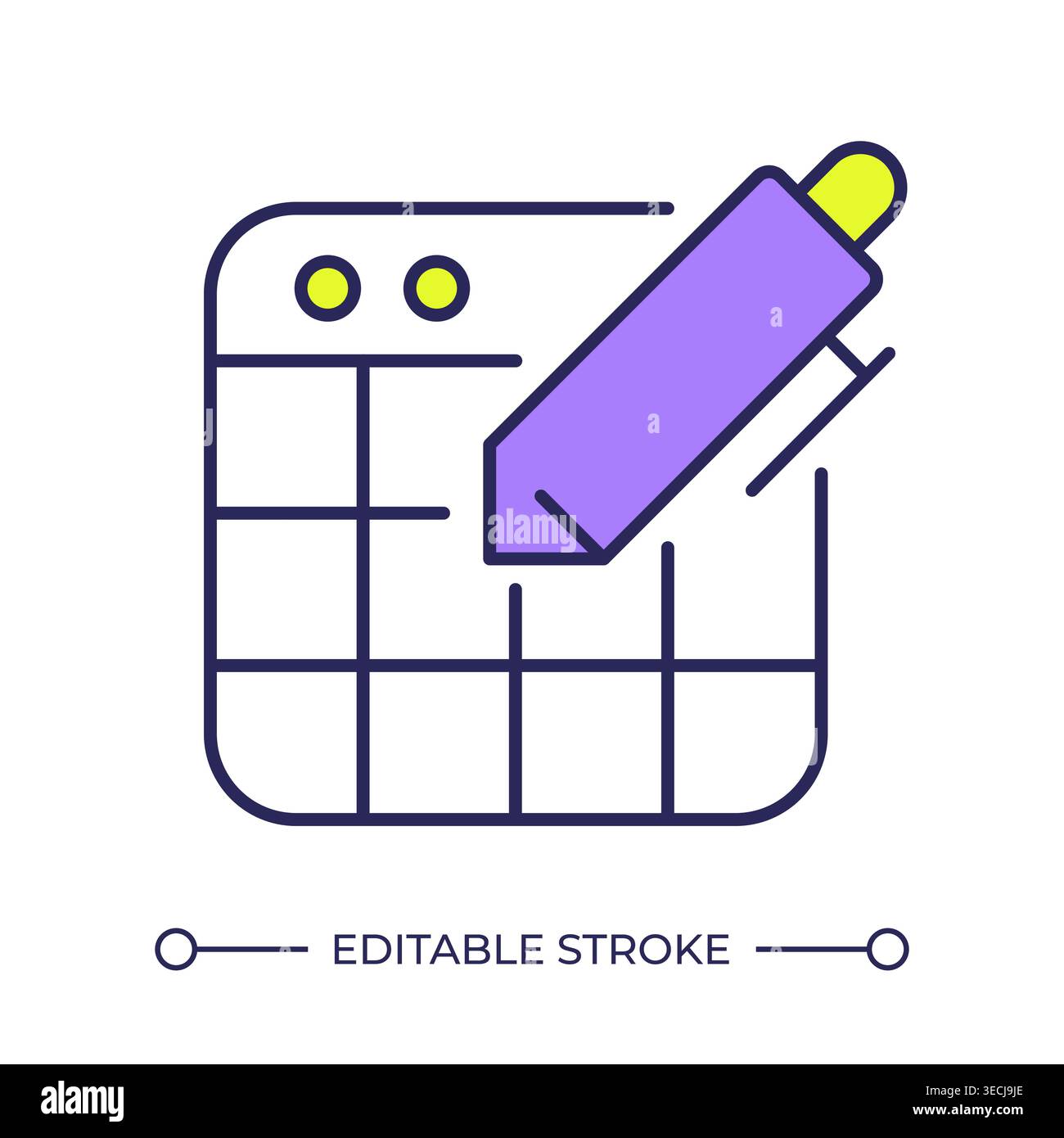 Schedule planning line color icon Stock Vector
