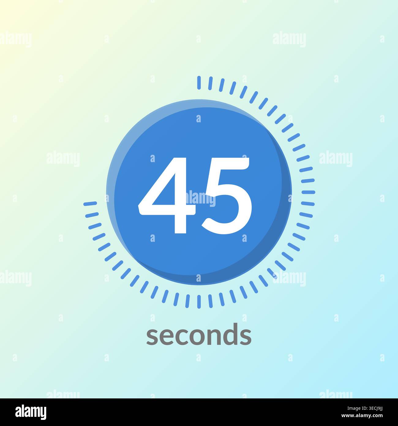 Blue virtual circular countdown seconds Stock Vector