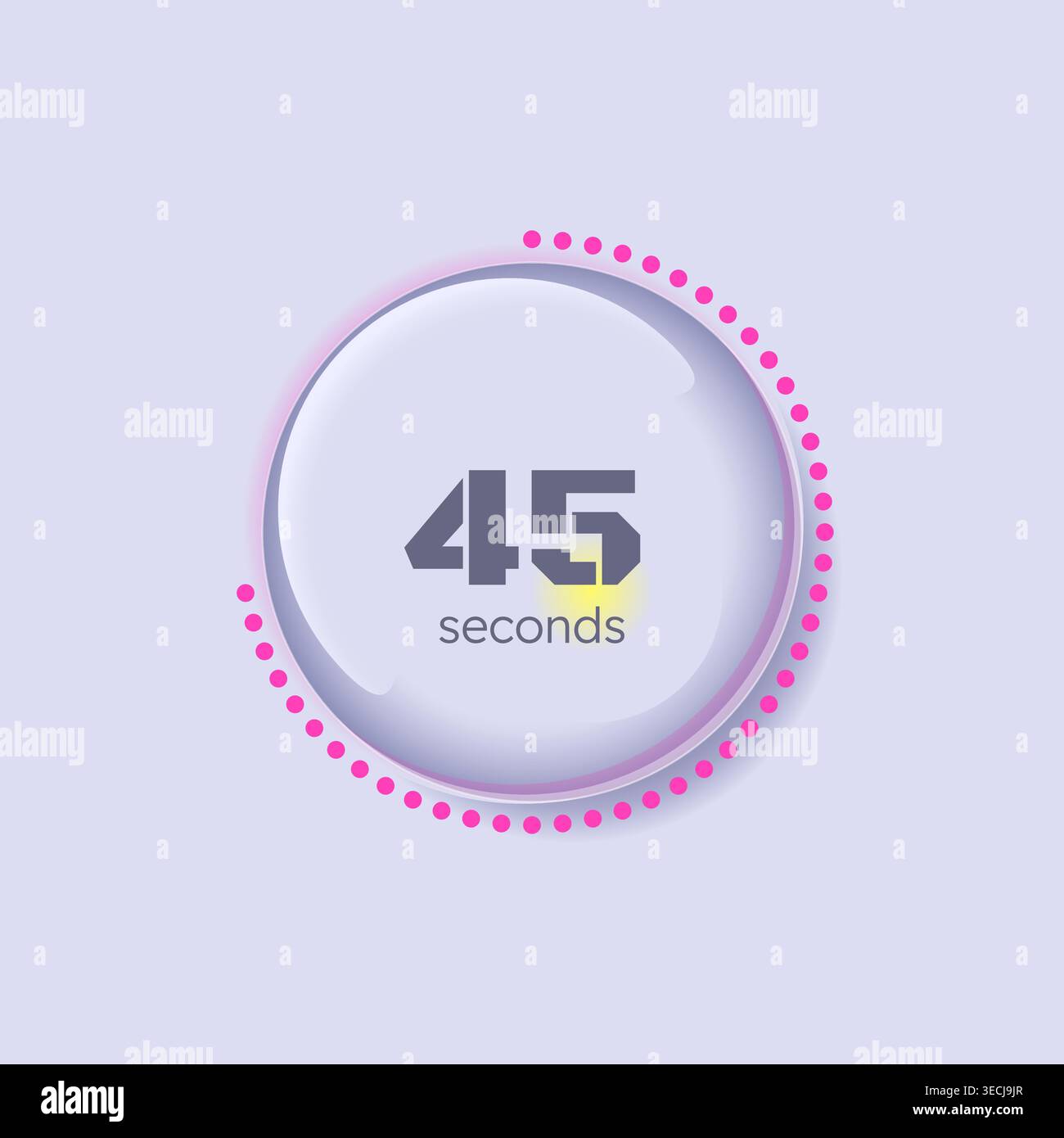Glass glossy translucent circular countdown seconds Stock Vector