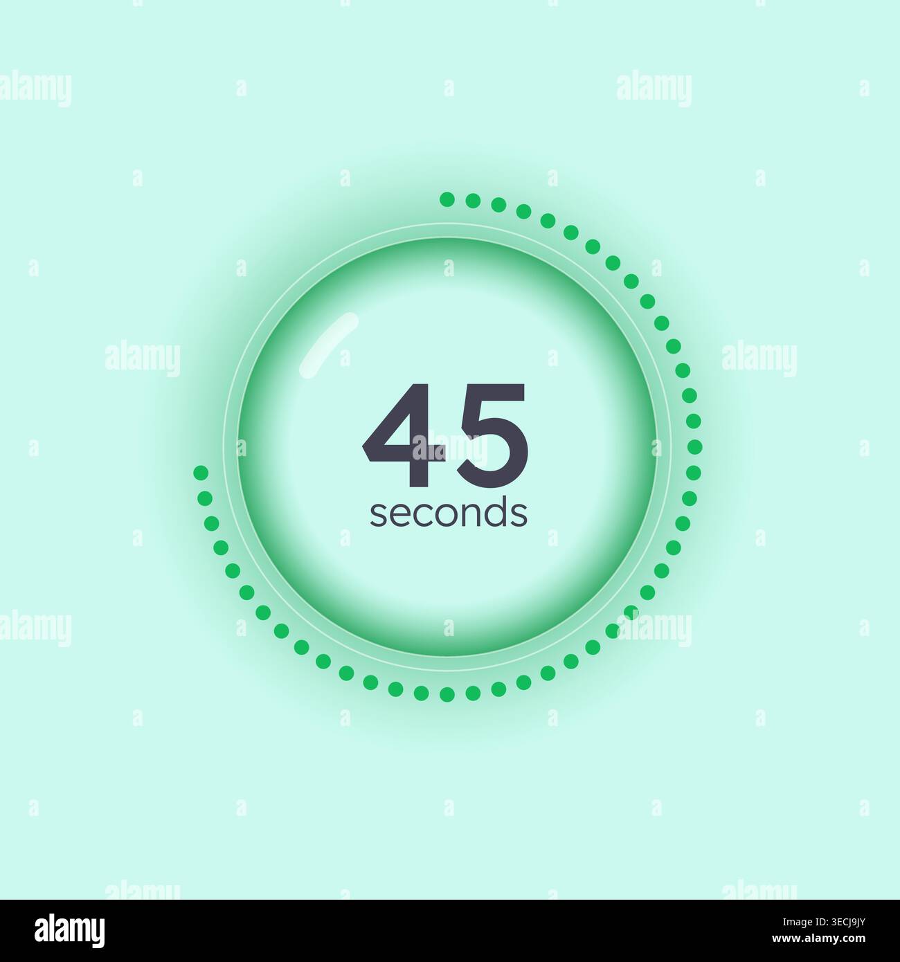 Glass translucent circular countdown seconds Stock Vector