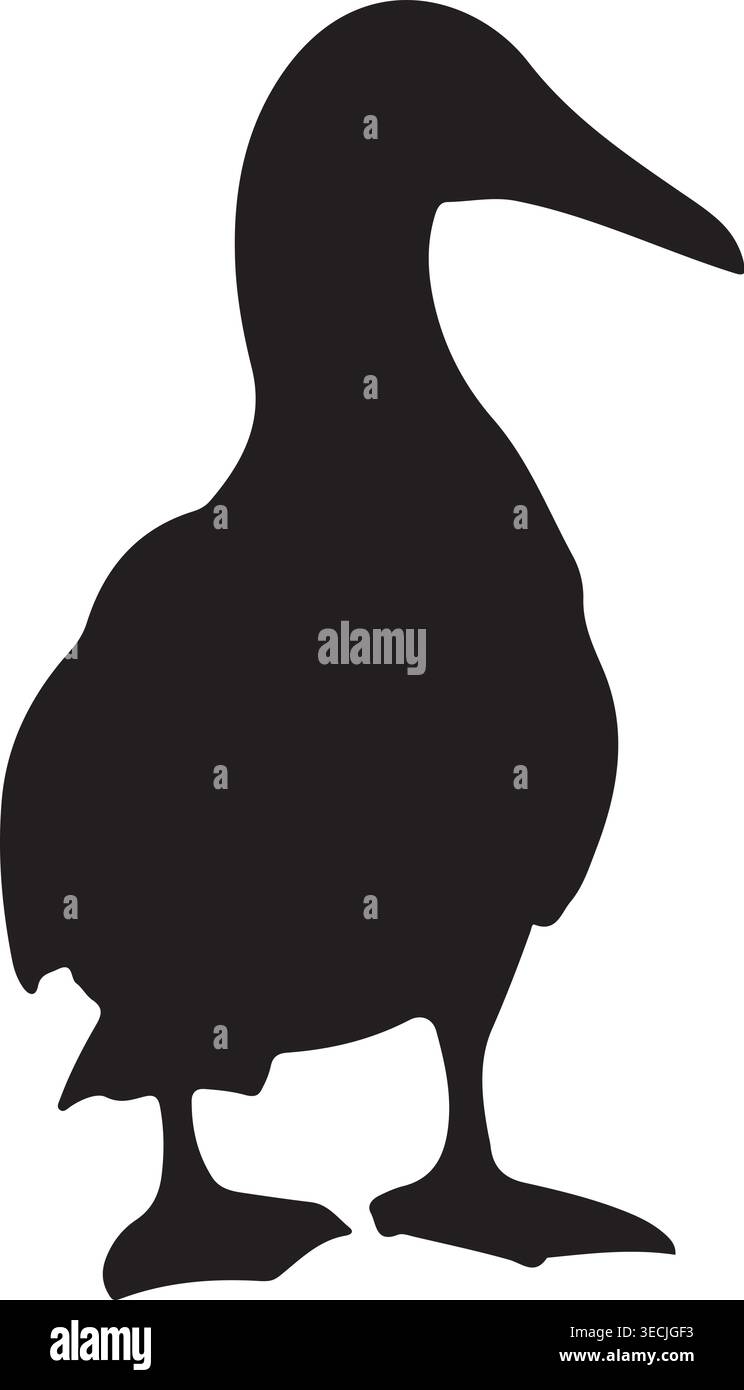 Minimal Black Duck Silhouette Vector Isolated on Light Background Stock Vector