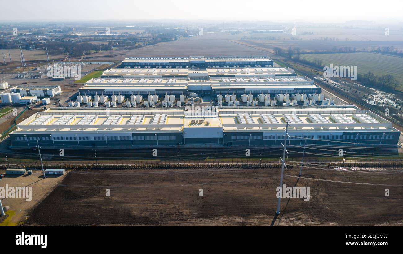 Construction of massive data center supporting cloud computing and internet infrastructure Stock Photo