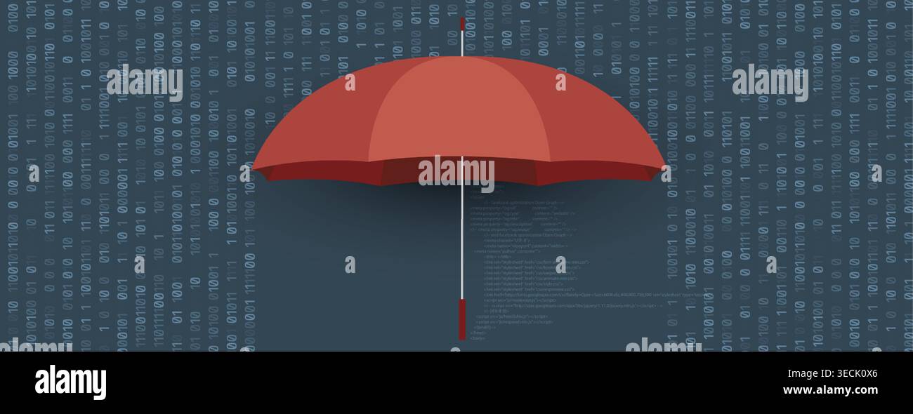 Cybersecurity data protection blocks hacker inside compromised network security Stock Vector