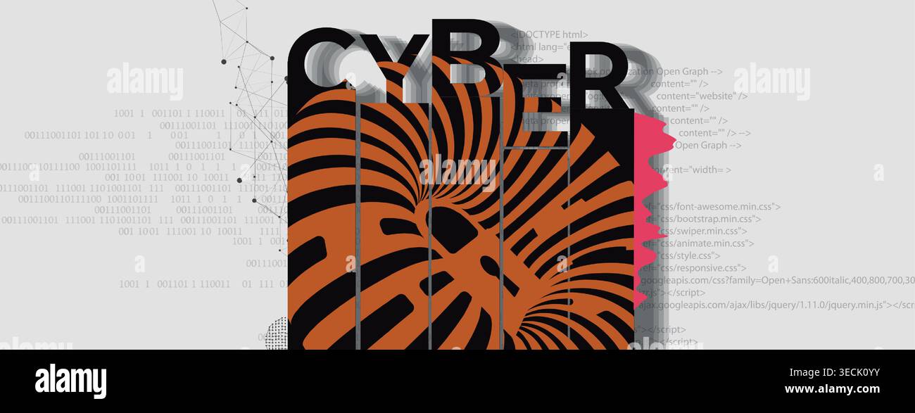 Cybersecurity data protection blocks hacker inside compromised network security Stock Vector