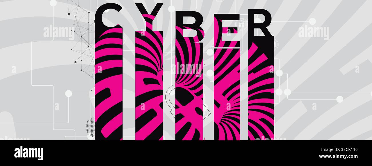Cybersecurity data protection blocks hacker inside compromised network security Stock Vector