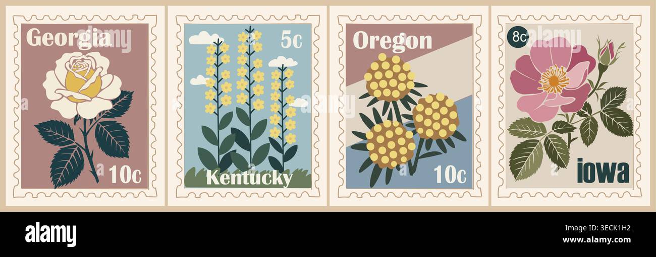 Historic postage stamps Stock Vector Images - Alamy
