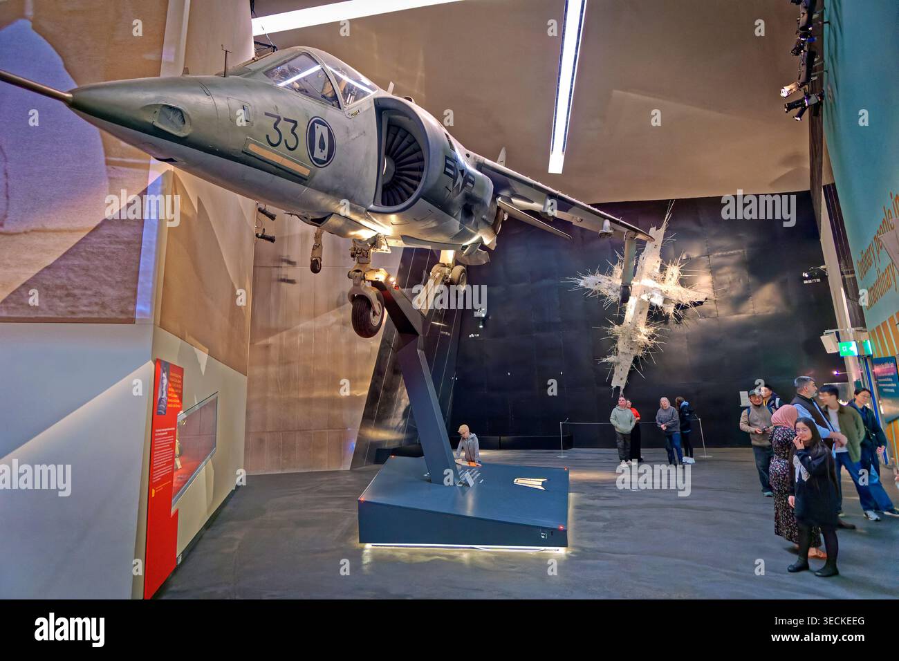 Interior of the Imperial War Museum North at Trafford Wharf, Trafford Greater Manchester, England. Stock Photo