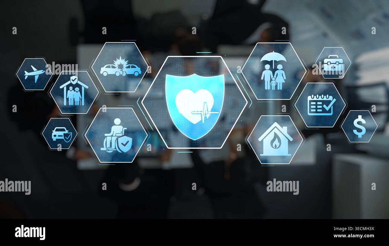 A visual representation of healthcare and insurance concepts featuring ...