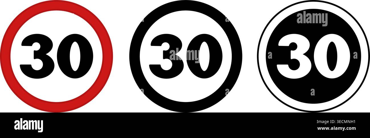 30 speed limit sign Stock Vector Images - Alamy