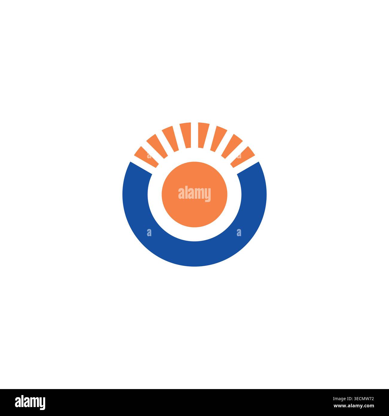 Letter O Sun Logo Vector. Sunrise Logo Design Stock Vector