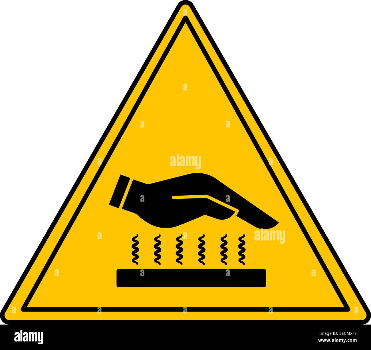 Yellow Sign Hot Surface. Vector Icon. Danger Warning Sign Stock Vector