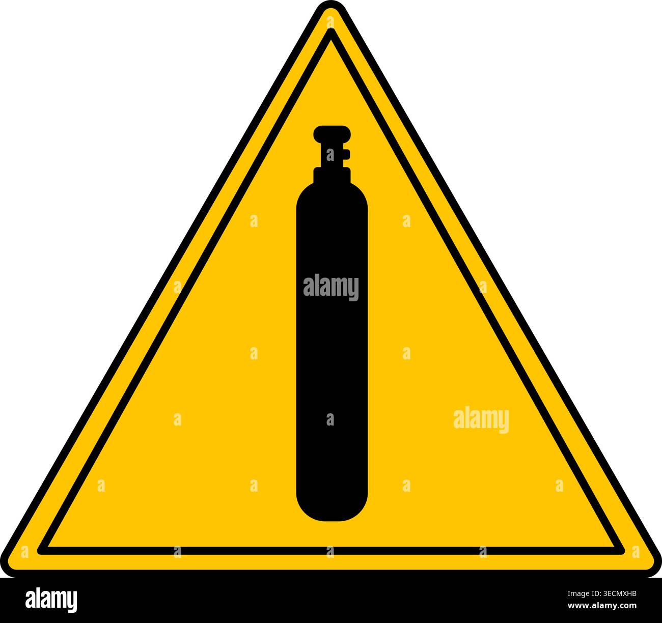 Yellow Sign Compressed Gas. Vector Icon. Danger Warning Sign Stock ...