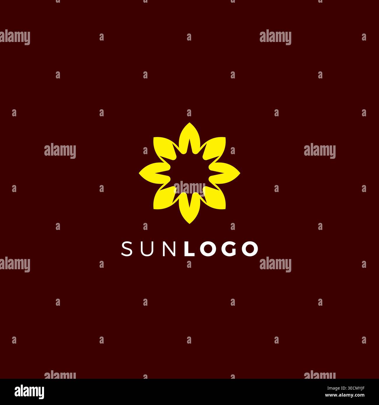 Sun Logo Simple Design. Sunshine Logo Icon Vector Stock Vector