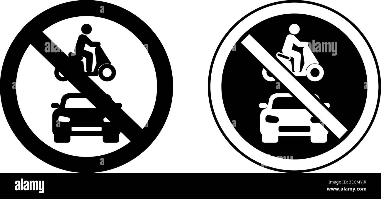 Signs All Motor Vehicles Prohibited. Warning Road Sign. Car and Person ...