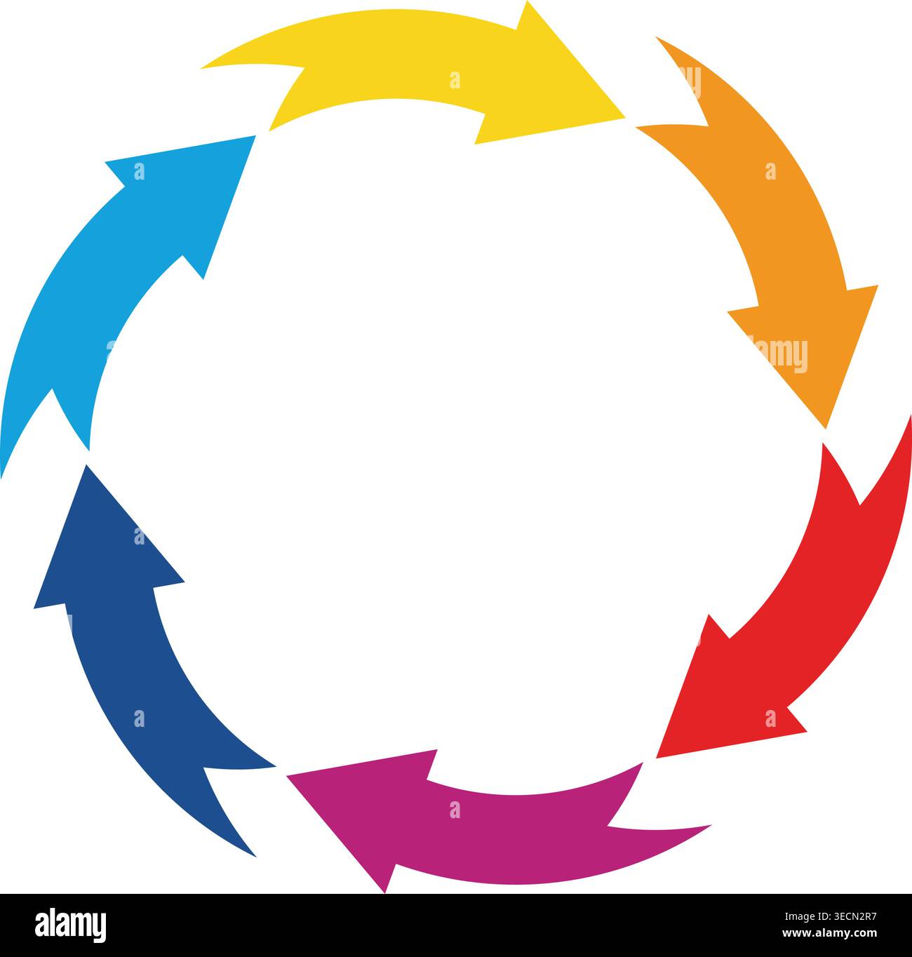 Colorful Circular Arrow Cycle – Rainbow Arrow Rotation Design Stock ...