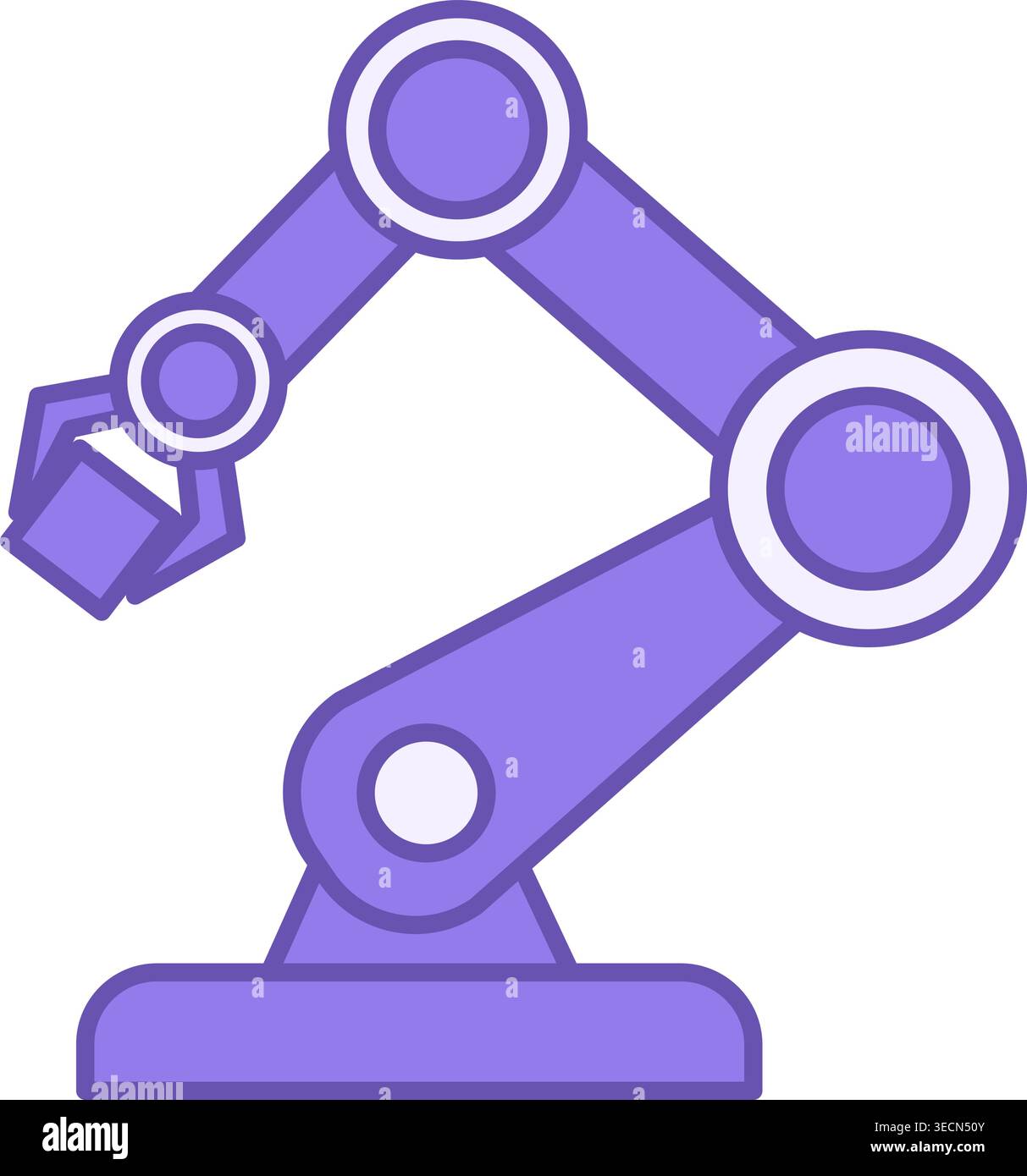 Robotic Color Icon. Vector Illustration of an Industrial Robotic Arm. Technology Concept Stock Vector