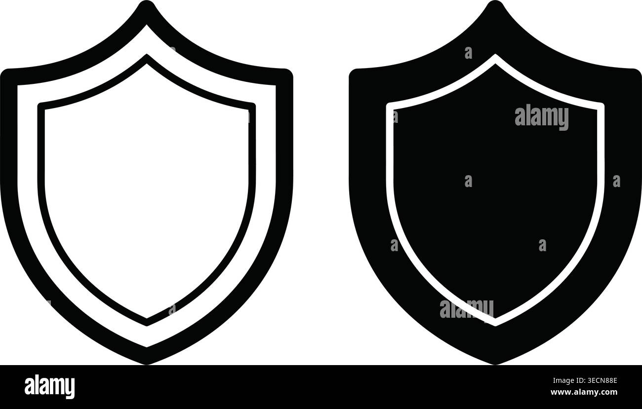 Black hexagon frame vector icon set Stock Vector