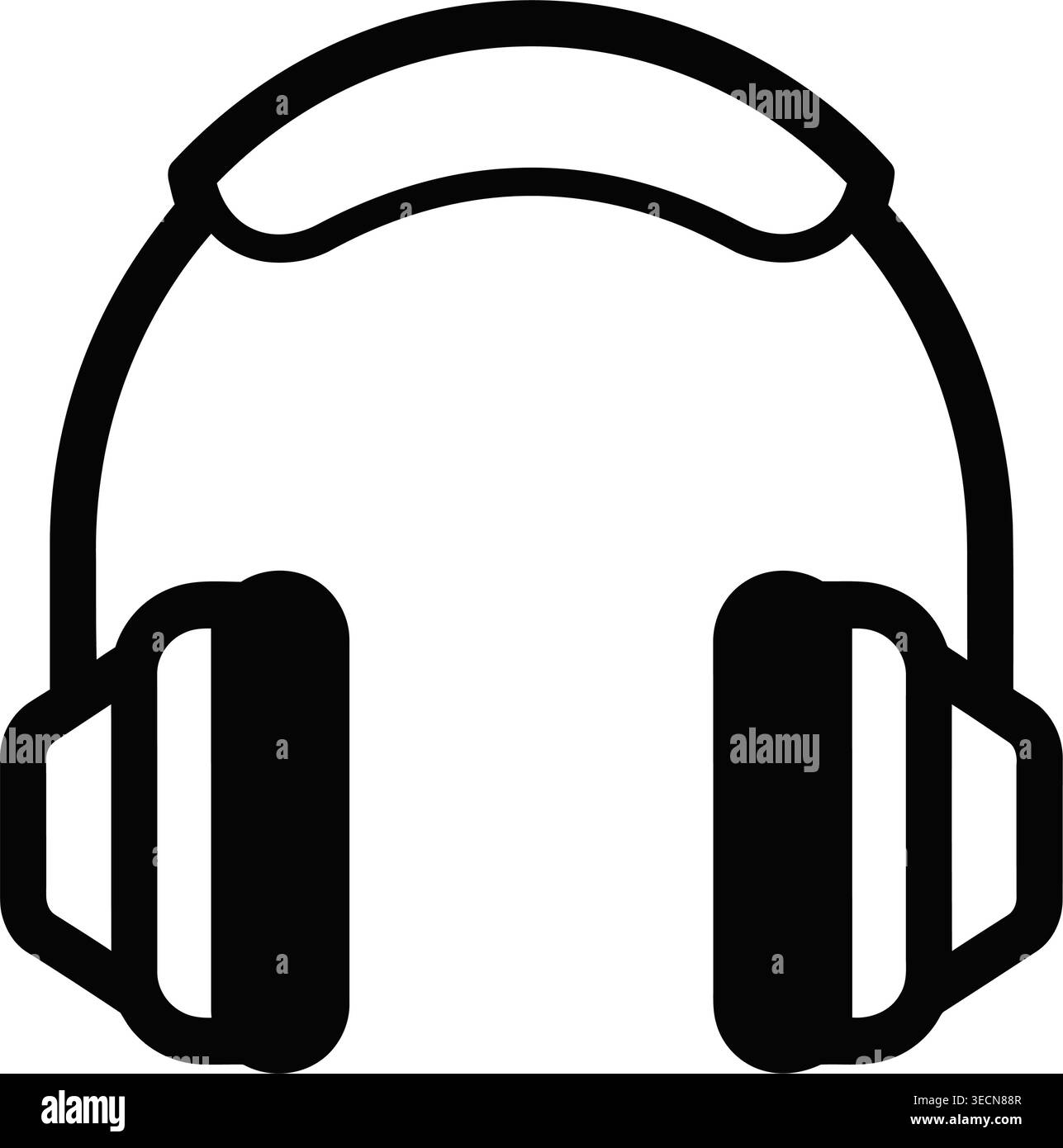 Black headphones icon on white Stock Vector