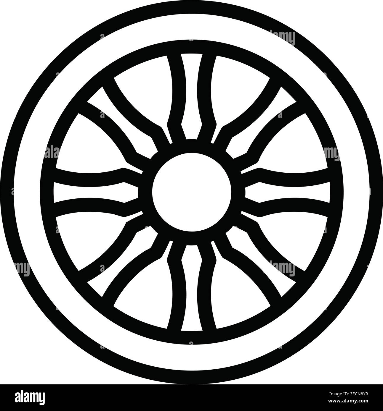 Black bicycle wheel icon isolated Stock Vector