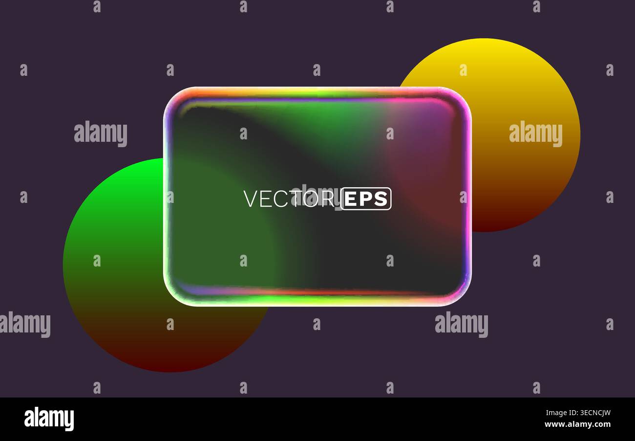 Abstract glowing frame with vibrant gradient colors and geometric ...