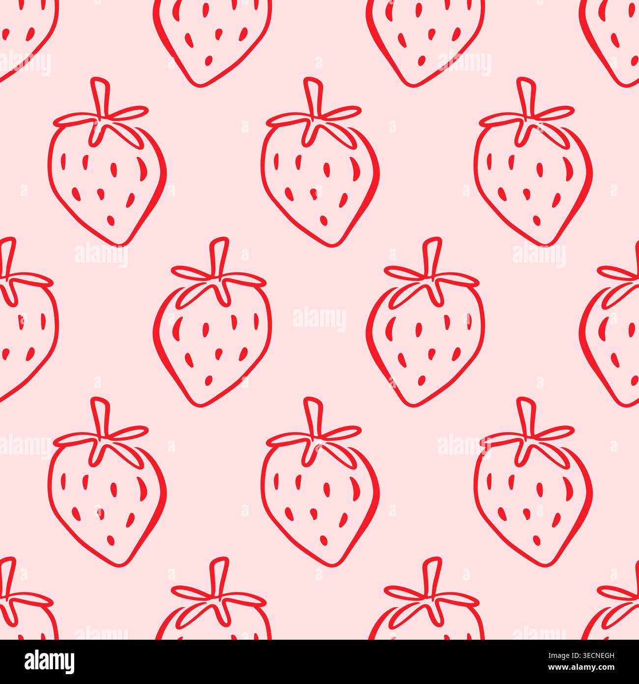 Seamless strawberry pattern vector background Stock Vector