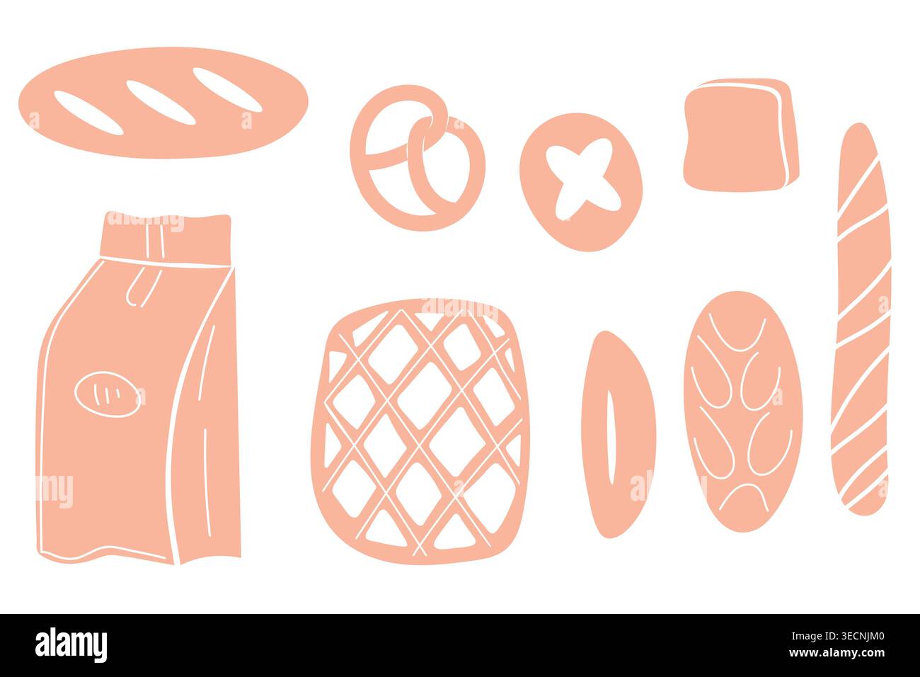 Vector illustration from bread products Stock Vector