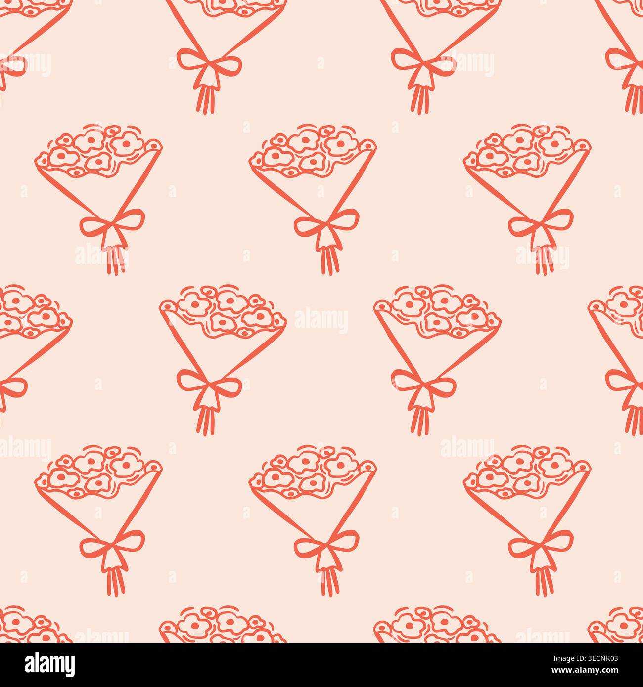 Seamless wedding bouquet floral pattern vintage Stock Vector