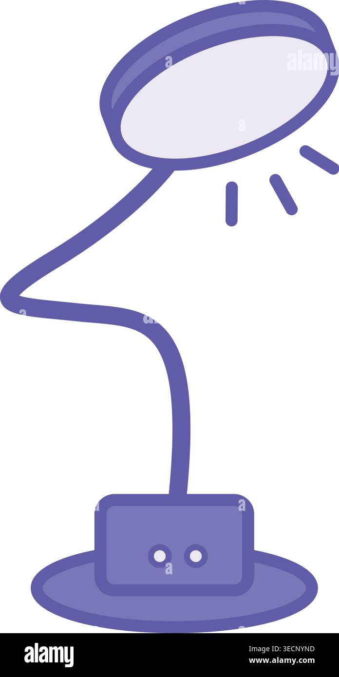 Colored Lamp Icon. Vector Illustration. Table Lighting Fixture. Home Appliances Concept Stock Vector