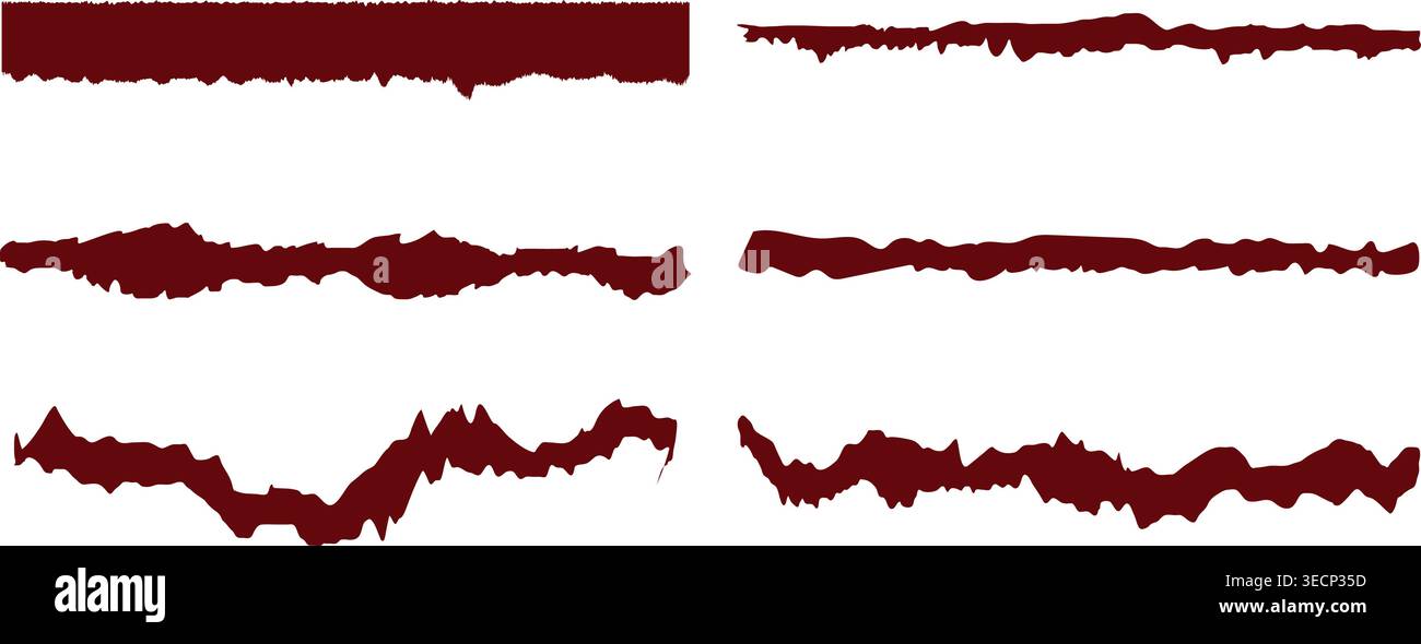 Torn paper effect with two holes on a dark red background Stock Vector