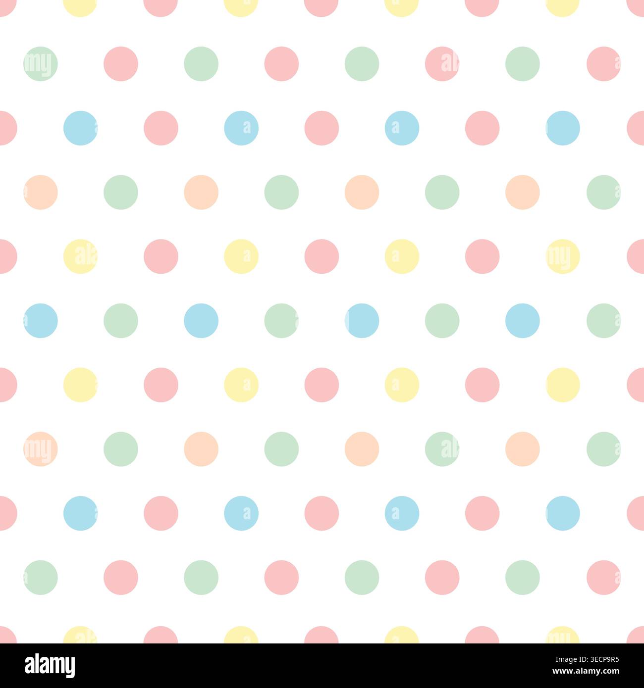 Cute pastel polka dot seamless pattern with small colorful circles on light background, simple repeating design perfect for fabric, wallpaper, wrappin Stock Vector