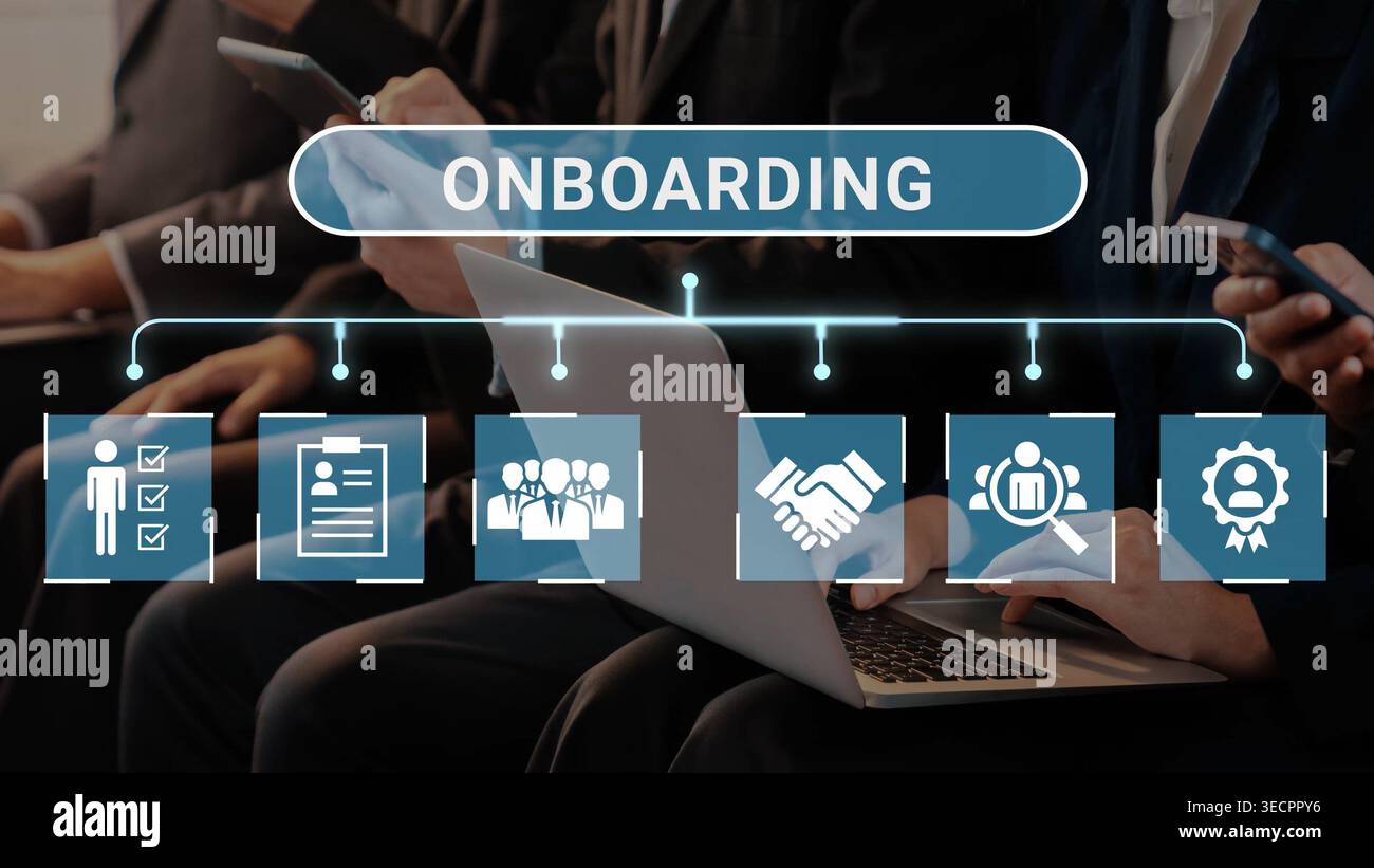 Modern Business Onboarding Process with Visual Graphics Representing ...