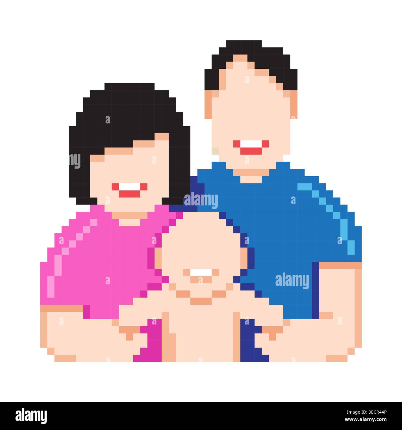 Family parents and child happy mother father retro Stock Vector Images ...