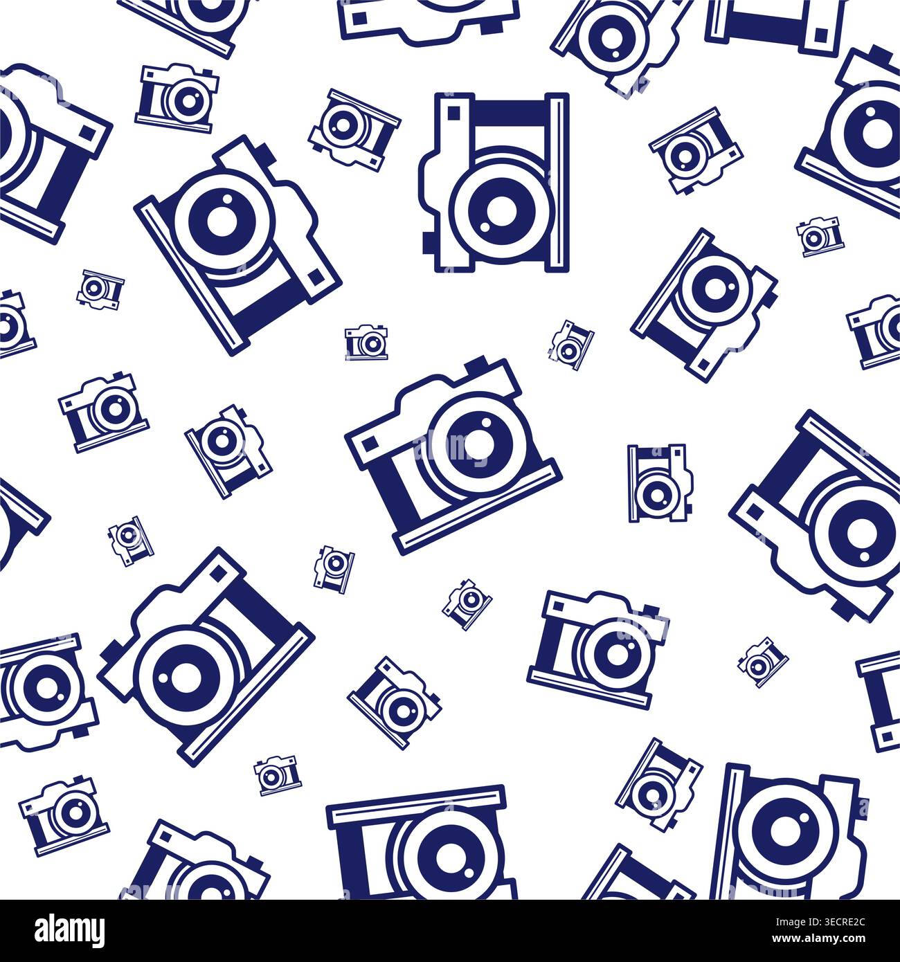 Vintage Camera Seamless Pattern Design Stock Vector