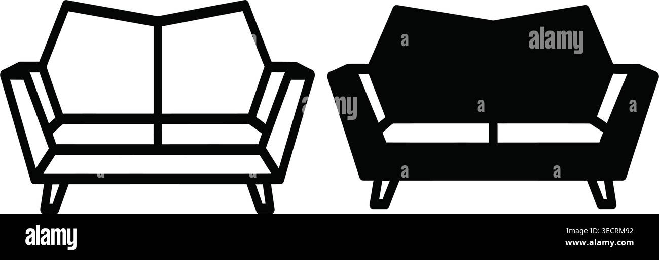 Black leather office chair front and side view vector Stock Vector