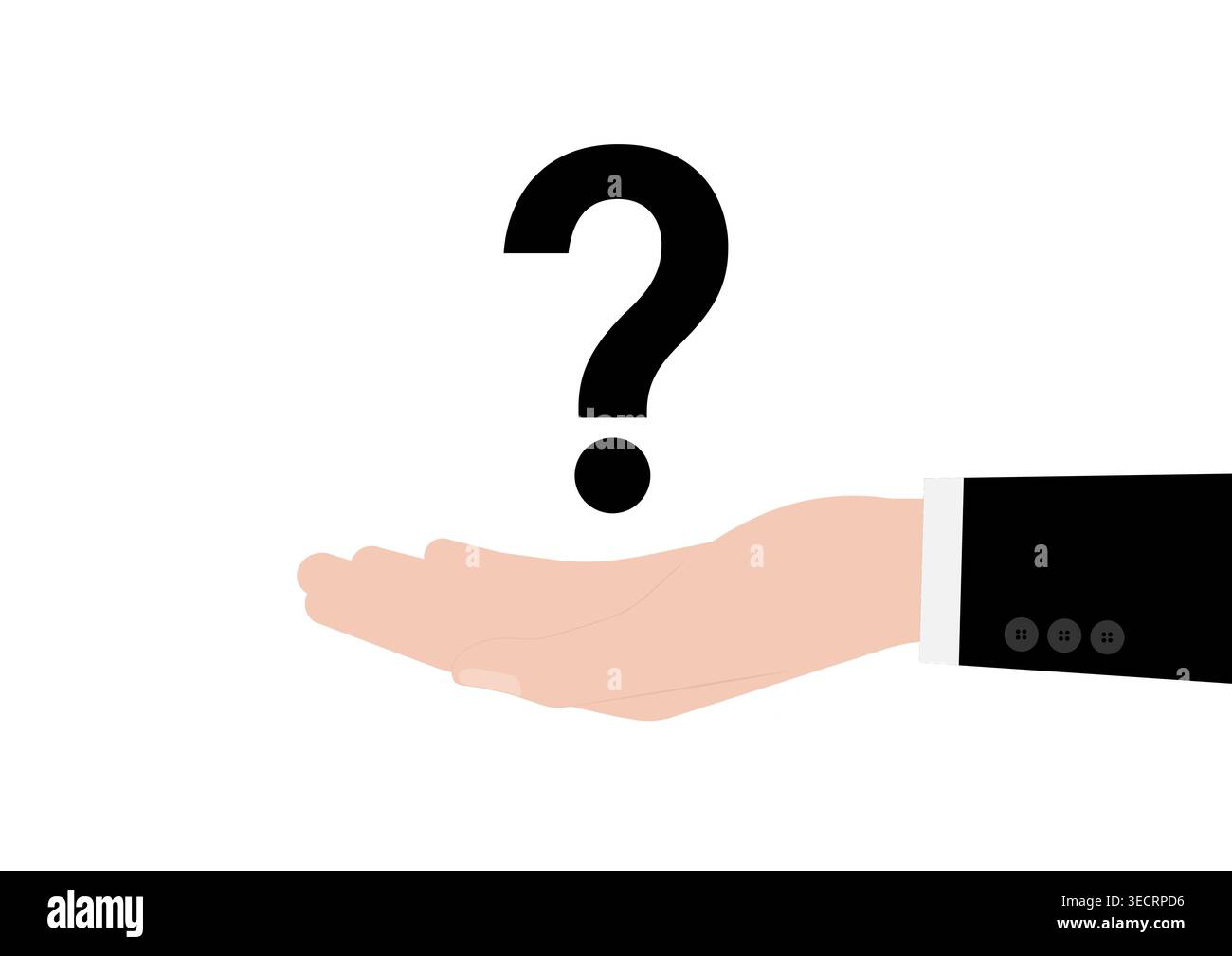 Hand Holding Question Mark. Question Concept. Vector Illustration. Stock Vector