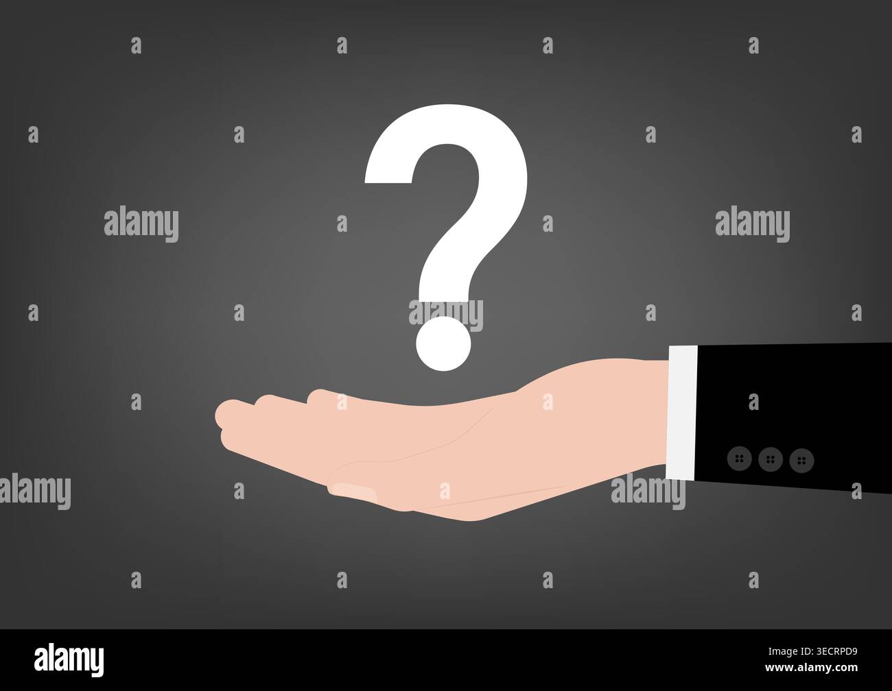 Hand Holding Question Mark. Question Concept. Vector Illustration. Stock Vector