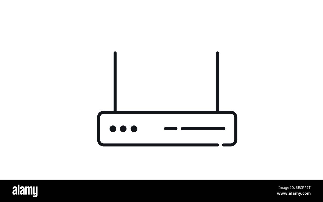 Wireless Wi-Fi router icon: network hardware for internet connectivity Stock Vector