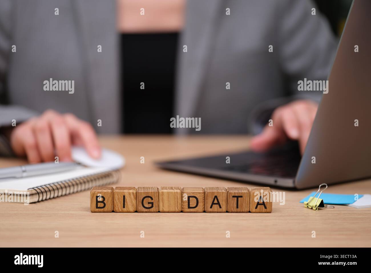 Exploring big data concepts in a modern workspace with a focus on technology and analytics Stock Photo