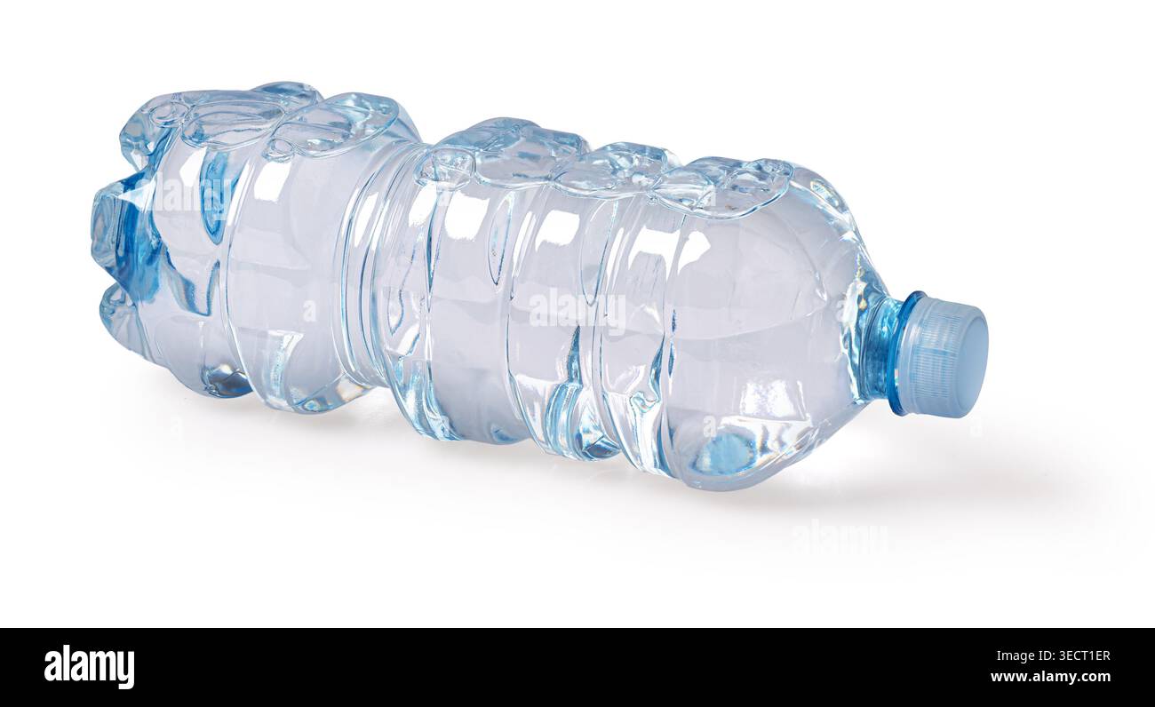 Plastic bottle containing refreshing drinking water, offering hydration on isolated background Stock Photo