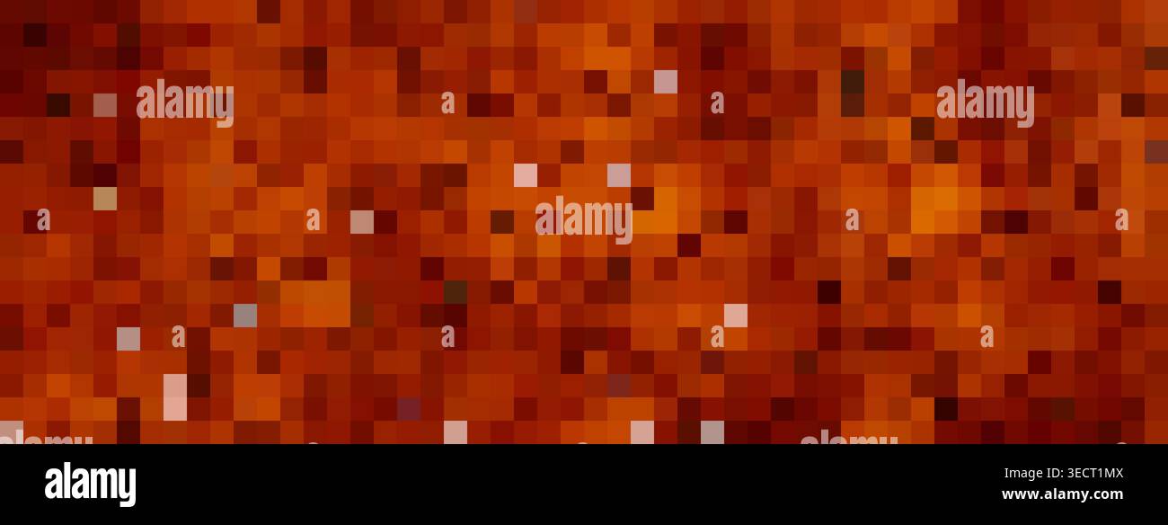Warm colored pixel pattern forming a retro-style digital texture backdrop Stock Photo